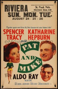 3f0250 PAT & MIKE WC 1952 Katharine Hepburn full-length & close up, Spencer Tracy, Aldo Ray!