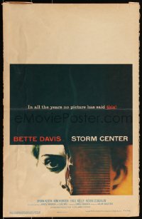 3f0262 STORM CENTER WC 1956 incredible different close up art of Bette Davis by Saul Bass!