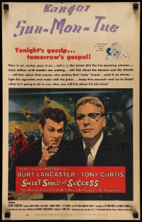 3f0263 SWEET SMELL OF SUCCESS WC 1957 Burt Lancaster as Hunsecker, Tony Curtis as Falco, different!