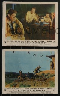 3f1339 FLYING LEATHERNECKS 6 color English FOH LCs 1951 John Wayne & Robert Ryan, Howard Hughes!