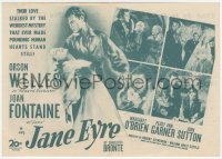 3f1236 JANE EYRE herald 1944 art of Orson Welles as Edward Rochester & Joan Fontaine as Jane, rare!