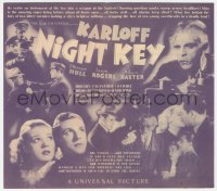 3f1244 NIGHT KEY herald 1937 Boris Karloff invents burglar alarm & crooks take advantage, very rare!