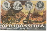 3f1245 OLD IRONSIDES herald 1926 Wallace Beery, directed by James Cruze, great ship artwork, rare!