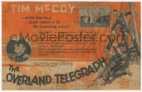 3f1247 OVERLAND TELEGRAPH herald 1929 great art of Tim McCoy battling Native Americans, ultra rare!