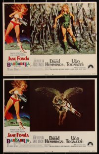 3f0806 BARBARELLA 8 LCs 1968 sexy images of Jane Fonda, John Phillip Law, Roger Vadim directed!