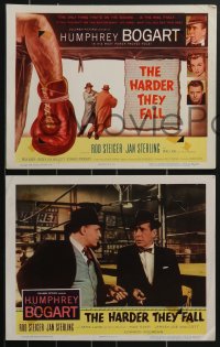 3f0820 HARDER THEY FALL 8 LCs 1956 great images of Humphrey Bogart, Steiger, Baer, boxing classic!