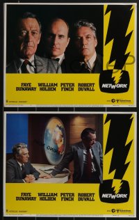 3f0828 NETWORK 8 LCs 1976 Faye Dunaway, Robert Duvall, William Holden, Peter Finch, Sidney Lumet!