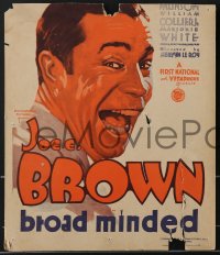 3f0268 BROADMINDED 2 WCs 1931 great art of Joe E. Brown, both trimmed, but complete between them!