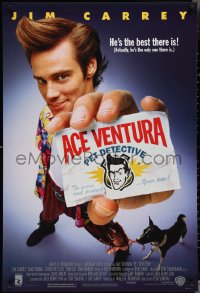 3g0665 ACE VENTURA PET DETECTIVE 1sh 1994 Jim Carrey tries to find Miami Dolphins mascot!