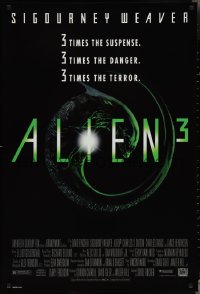 3g0669 ALIEN 3 1sh 1992 Sigourney Weaver, 3 times the danger, 3 times the terror!