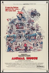 3g0680 ANIMAL HOUSE style B 1sh 1978 John Belushi, John Landis classic, art by Rick Meyerowitz!