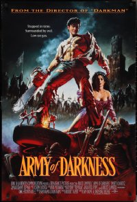 3g0685 ARMY OF DARKNESS DS 1sh 1993 Sam Raimi, great artwork of Bruce Campbell with chainsaw hand!