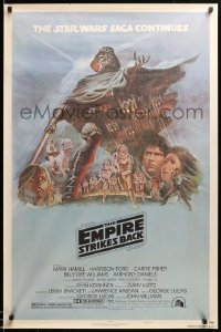 3g0751 EMPIRE STRIKES BACK NSS style B 1sh 1980 Tom Jung art, rare non-glossy matte finish!