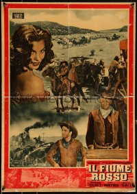 3g0223 RED RIVER Italian 19x27 pbusta R1950s John Wayne, Montgomery Clift, Hawks!