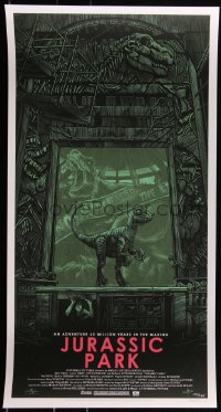 3g0449 JURASSIC PARK signed #112/125 13x25 art print 2018 by Daniel Danger, Mondo!