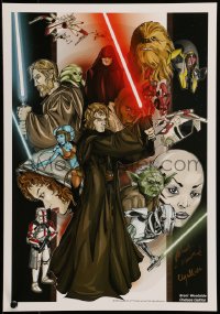 3g0455 STAR WARS CELEBRATION III signed 12x17 art print 2005 by Brent Woodside & Chelsea Gallion!