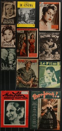 3h0328 LOT OF 11 NON-US MOVIE MAGAZINES & AUSTRIAN PROGRAMS 1930s-1950s great images & information!