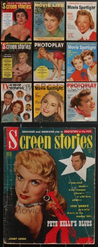 3h0300 LOT OF 10 1955-1956 MOVIE MAGAZINES 1955-1956 filled with great images & articles!