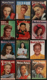 3h0290 LOT OF 12 1946 MOVIE MAGAZINES 1946 cool covers + filled with great images & articles!