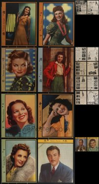 3h0498 LOT OF 10 DIXIE ICE CREAM PREMIUMS 1940s-1950s movie star portraits with biography on back!