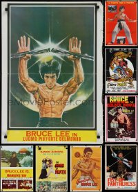 3h0473 LOT OF 10 FOLDED NON-US KUNG-FU POSTERS 1970s-1980s great images of Bruce Lee & more!