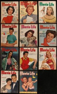 3h0296 LOT OF 11 MOVIE LIFE MOVIE MAGAZINES 1950s filled with great images & articles!