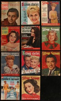 3h0295 LOT OF 11 MOVIE MAGAZINES 1940s-1960s filled with great images & articles, cool covers!