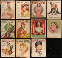 3h0294 LOT OF 11 RADIO GUIDE MOVIE MAGAZINES 1930s great cover art + cool images & articles!