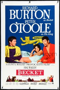 3j0875 BECKET linen style B 1sh 1964 Richard Burton in the title role, Peter O'Toole, John Gielgud!