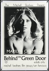 3j0877 BEHIND THE GREEN DOOR linen 24x36 1sh 1972 Mitchell Bros classic, sexy naked Marilyn Chambers!