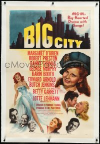 3j0880 BIG CITY linen 1sh 1948 Margaret O'Brien, Betty Garrett, Danny Thomas, New York City!