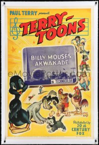 3j0883 BILLY MOUSE'S AKWAKADE linen 1sh 1940 cartoon art of Paul Terry's Terry-Toons characters, rare!