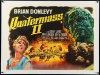 3j0781 QUATERMASS II linen British quad 1957 Brian Donlevy, Quartermass Xperiment sequel, very rare!