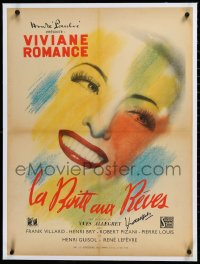 3j0725 BOX OF DREAMS linen signed French 23x31 1945 by director Yves Allegret, cool art, ultra rare!