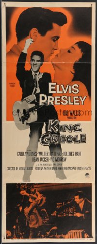 3j0178 KING CREOLE insert 1958 great image of Elvis Presley with guitar & sexy Carolyn Jones!