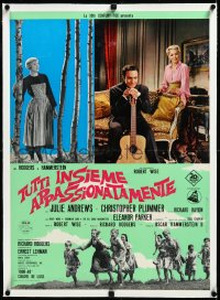 3j0695 SOUND OF MUSIC linen Italian 19x27 pbusta 1965 Christopher Plummer w/guitar & Eleanor Parker!