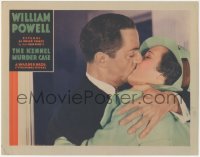 3j0268 KENNEL MURDER CASE LC 1933 William Powell as Philo Vance kissing Mary Astor, ultra rare!