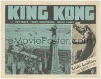 3j0269 KING KONG LC #3 R1952 classic image of giant ape on Empire State Building, great border art!