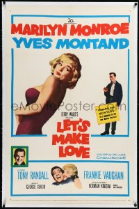 3j1032 LET'S MAKE LOVE linen 1sh 1960 great images of super sexy Marilyn Monroe & Yves Montand!