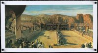 3j0802 BEN-HUR linen 11x22 special poster 1960 incredible far shot of the classic chariot race!