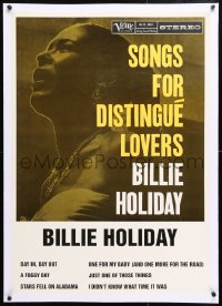 3j0661 BILLIE HOLIDAY linen 26x36 music poster 1983 advertising Songs for Distingue Lovers CD, rare!