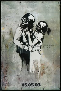 3j0005 BLUR wilding 39x59 English poster 2003 Banksy art of lovers with diving helmets, Think Tank!