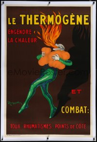 3j0509 LE THERMOGENE linen 31x47 French advertising poster 1930s Cappiello art of fire breathing devil!