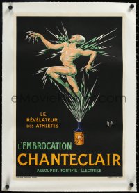 3j0788 L'EMBROCATION CHANTECLAIR linen 16x24 French advertising poster 1920s cool Liebeaux art, rare!