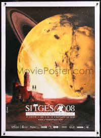 3j0636 SITGES FILM FESTIVAL linen 27x38 Spanish film festival poster 2008 cool art of ringed planet!