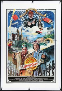 3j1133 STRANGE BREW linen int'l 1sh 1983 Solie art of hosers Rick Moranis & Dave Thomas with beer!