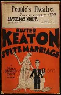 3j0092 SPITE MARRIAGE WC 1929 Malcolm Eaton cartoon art of Buster Keaton & Sebastian, ultra rare!