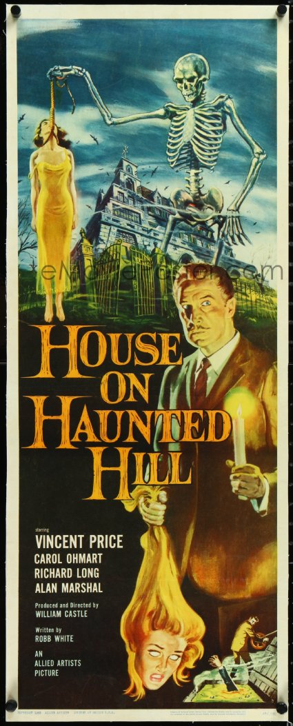 eMoviePoster.com: 3j0594 HOUSE ON HAUNTED HILL linen insert 1959 ...