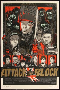 3k0093 ATTACK THE BLOCK #116/290 24x36 art print 2013 Mondo, Tyler Stout, variant edition!