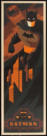 3k1607 BATMAN #16/275 12x36 art print 2015 Mondo, Tom Whalen art, 1940s Era!